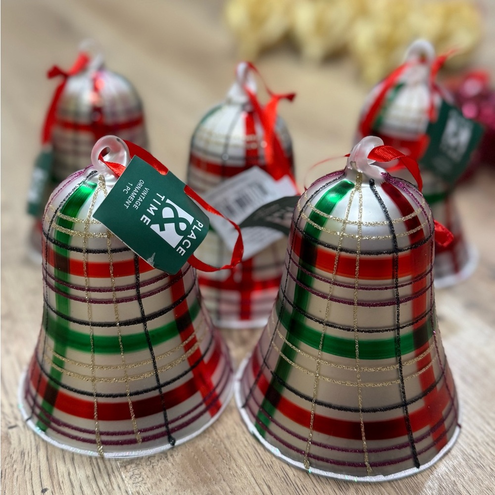 Time and Place retro bell ornaments